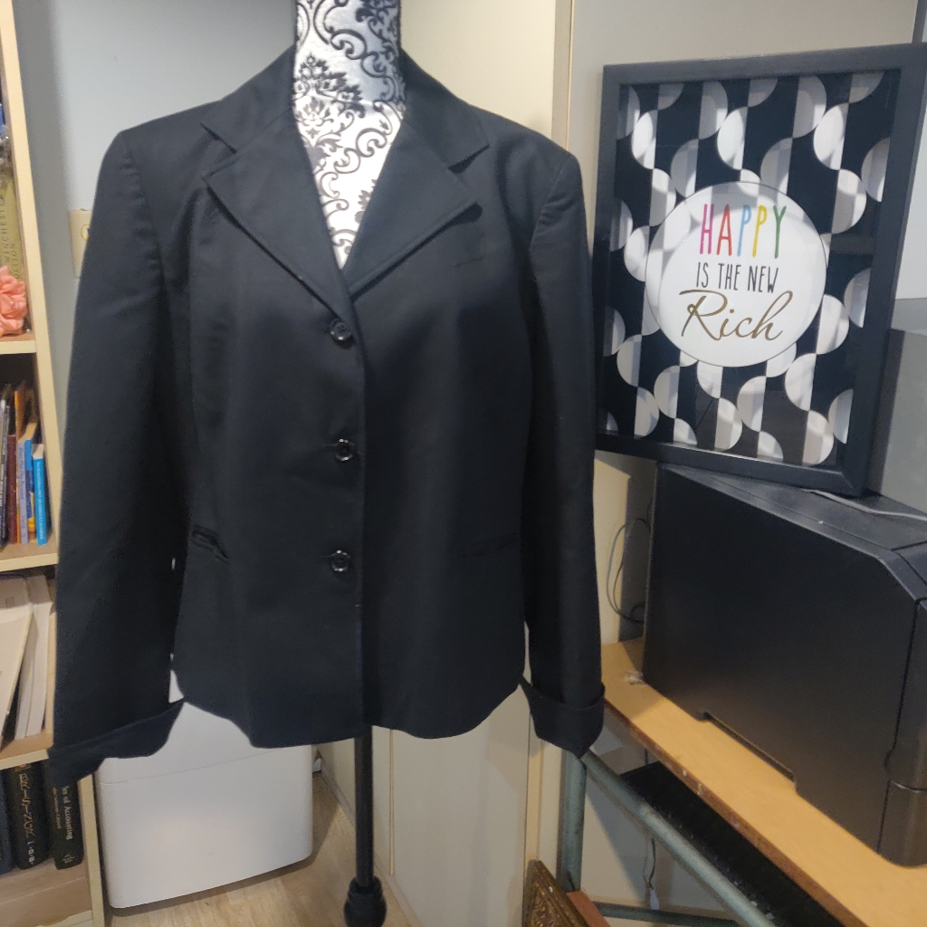Euc Ellen Tracey Black Blazer - Size 16
